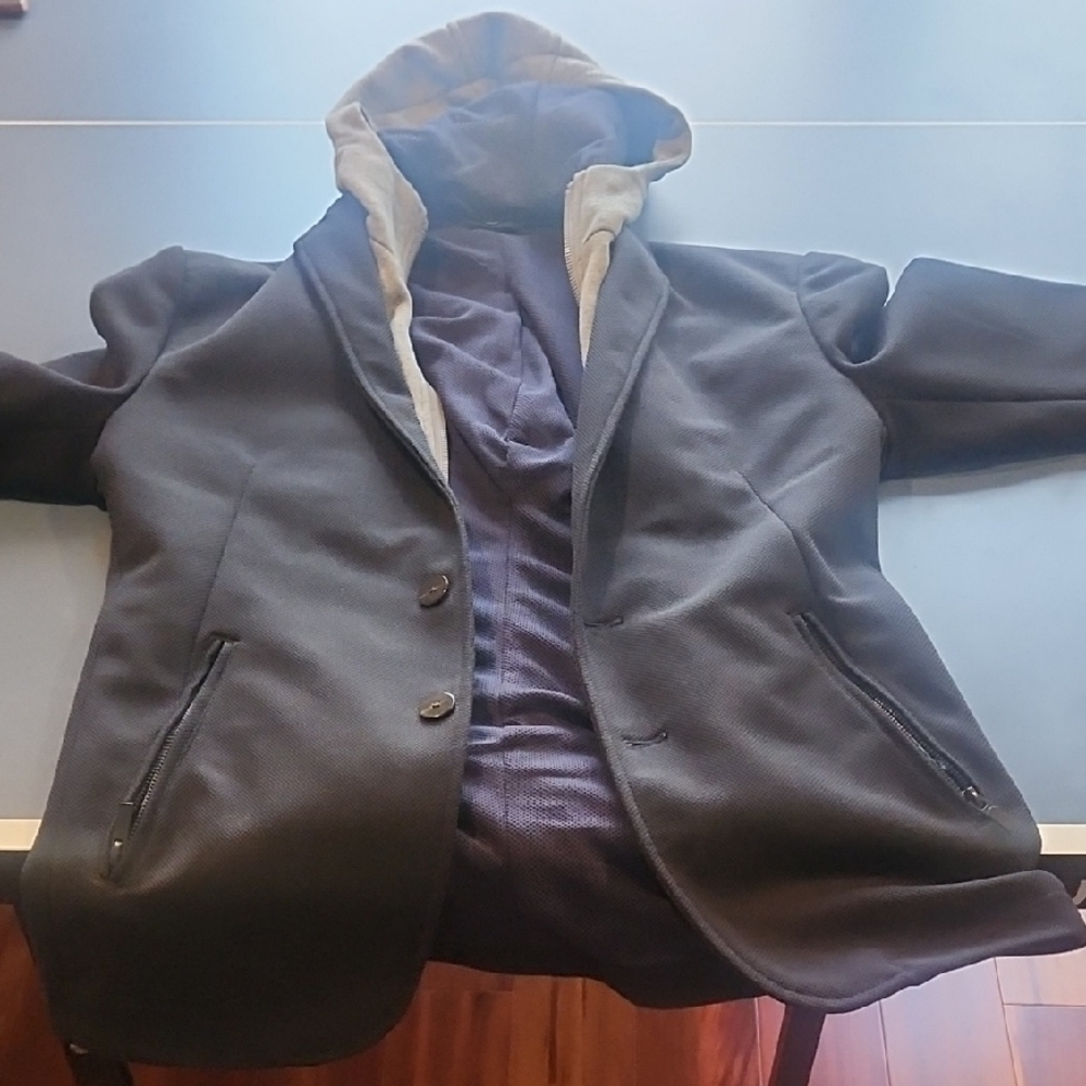 Zara Black and Gray Blazer Coat